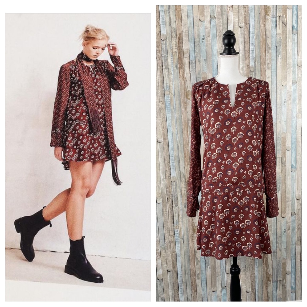 Warm NY 8 M Red Drop Waist Laurel Shift Mini‎ Dress